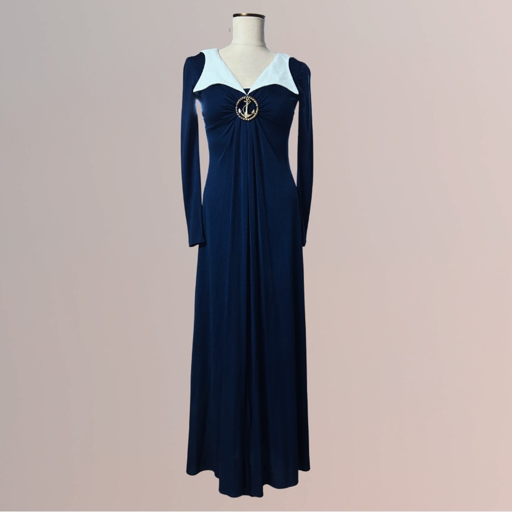🔥SOLD🔥VINTAGE 1970s Nautical Gown